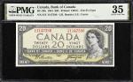 CANADA. Bank of Canada. 20 Dollars, 1954. BC-33b. PMG Choice Very Fine 35.
