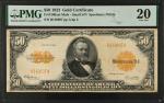 Fr. 1200am. 1922 $50  Gold Certificate Mule Note. PMG Very Fine 20.