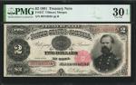 Fr. 357. 1891 $2 Treasury Note. PMG Very Fine 30 EPQ.