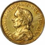 GREAT BRITAIN. Gold Death Medal, 1658. Oliver Cromwell, Lord Protector (1649-60). PCGS SP-61 Secure 