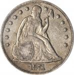 1871 Liberty Seated Silver Dollar. Fine-15 (PCGS).