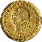 COLOMBIA. Gold Peso, 1872. Medellin Mint. NGC MS-63.