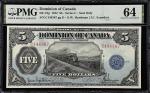 CANADA. Dominion of Canada. 5 Dollars, 1912. DC-21g. PMG Choice Uncirculated 64.