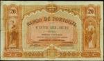 AZORES. Banco de Portugal. 20 Mil Reis, 30.1.1905. P-13. PCGS Fine 15 Apparent. Small Splits, Tape R