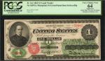 Fr. 16c. 1862 $1 Legal Tender Note. PCGS Currency Very Choice New 64 Apparent. Small Edge Tear and M