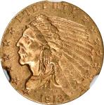 1913 Indian Quarter Eagle. MS-62 (NGC).