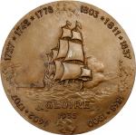 FRANCE. Commemoration of French Naval Vessels named "Glory" Bronze Medal, 1935. Paris Mint. UNCIRCUL