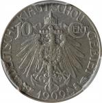 1909年青岛大德国宝一角。柏林造币厂。(t) CHINA. Kiau Chau. German Occupation. 10 Cents, 1909. Berlin Mint. PCGS AU-58