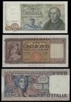 Banca ditalia, 50 000 Lire , ND (1977-78), 5000 Lire, (1973), 500 Lire, 23 March 1961, 50 000 Blue r