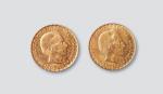 1930年乌拉圭5比索金币二枚