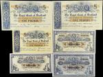 SCOTLAND. Lot of (6). Royal Bank of Scotland. 1 & 5 Pounds, 1932 to 1967. P-Various. Very Fine to Ab