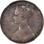 GREAT BRITAIN. "Gothic" Crown, 1847 Year UNDECIMO. London Mint. Victoria. NGC PROOF-58.