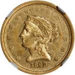 1843-O Liberty Head Quarter Eagle. Small Date, Crosslet 4. AU-55 (NGC).