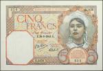 ALGERIA. Banque de lAlgérie. 5 Francs, August 26th, 1941. P-77b. Extremely Fine.