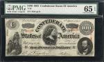 T-56. Confederate Currency. 1863 $100. PMG Gem Uncirculated 65 EPQ.