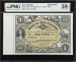 NEW ZEALAND. Bank of New Zealand. 1 Pound, ND (1888-98). P-S202s. Specimen. PMG Choice About Uncircu