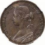 英国(GB), 1860, 青銅(Cu), 1/2ﾍﾟﾆｰ Penny, NGC AU53 BN, 極美, EF, ヴィクトリア女王像／ブリタニア座像 1/2ペニー青銅貨 4ベリータイプ 1860年 