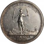 1763 Treaty of Hubertusburg. Silver. 44.7 mm. 21.8 grams. By Leonhard Oexlein. Betts-446. AU-55 (NGC