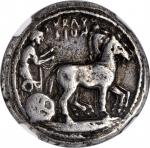 SICILY. Syracuse. The Gameroi, ca. 500-490/86 B.C. AR Tetradrachm (17.21 gms). NGC Ch F, Strike: 5/5
