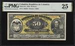 COLOMBIA. La Republica de Colombia. 50 Pesos, 1910. P-317. PMG Very Fine 25.