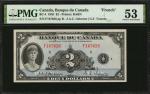CANADA. Banque du Canada. 2 Dollars, 1935. BC-4. French. PMG About Uncirculated 53.