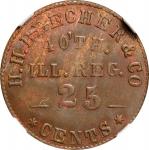 Illinois. 40th Illinois Regiment. Undated (1861-1865) Hez H. Beecher & Co. 25 Cents. Schenkman IL-40