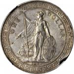 1903-B年英国贸易银元站洋一圆银币孟买铸币厂 GREAT BRITAIN. Trade Dollar, 1903-B. Bombay Mint. Edward VII. NGC AU-58.