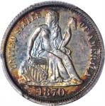 1870 Liberty Seated Dime. Proof-64 (PCGS). CAC.