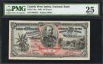 DANISH WEST INDIES. National Bank of the Danish West Indies. 10 Francs, 1905. P-18a. PMG Very Fine 2