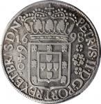 BRAZIL. 640 Reis, 1698. Pedro II. PCGS Genuine--Cleaned, VF Details Gold Shield.
