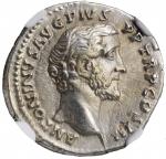 ANTONINUS PIUS, A.D. 138-161. AR Denarius, Rome Mint, ca. A.D. 141-143. NGC Ch EF. Brushed.