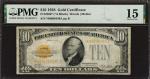 Fr. 2400*. 1928 $10 Gold Certificate Star Note. PMG Choice Fine 15.