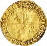 FRANCE. Ecu dOr, ND (1515-47). Cremieu Mint. Francis I. PCGS Genuine--Cleaned, EF Details Gold Shiel