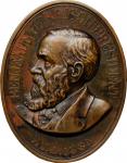 1889 Benjamin Harrison Indian Peace Medal. Bronze. 75.3 mm x 59.2 mm, oval. Julian IP-47. About Unci