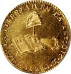 MEXICO. 2 Escudos, 1827/6-Mo JM. Mexico City Mint. PCGS MS-63 Gold Shield.