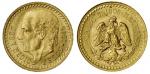 Mexico, Republic, Gold 2-Pesos, 1919, ESTADOS UNIDOS MEXICANOS, Eagle on branch with serpent in beak