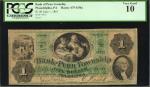Philadelphia, Pennsylvania. Bank of Penn Township. June 1, 1861. $1. PCGS Currency Very Good 10.