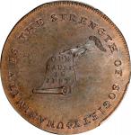 Undated (ca. 1793-1795) Kentucky Token. W-8810. Rarity-5. Copper. LANCASTER Edge. MS-65+ BN (PCGS).