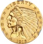 1915 Indian Quarter Eagle. MS-63 (NGC).