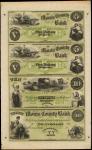 Uncut Sheet of (4) Morristown, New Jersey. The Morris County Bank. 18xx. $5-$5-$10-$20. About Uncirc