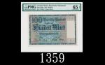 1922年德国100马克，EPQ65佳品1922 German States, Bayerische Notenbank 100 Marks, s/n E737815. PMG EPQ65