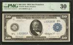 Fr. 1070. 1914 $50  Federal Reserve Note. San Francisco. PMG Very Fine 30.