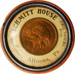 Pennsylvania--Philadelphia. Undated Schmitt House Advertising Encased 1902 Indian Cent. Coin Mint St