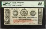 UNITED STATES. The State of Georgia. 100 Dollars, 1863. PMG Choice About Uncirculated 58 EPQ.