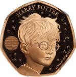 2022 Harry Potter Gold 50 Pence. Philosophers Stone 25th Anniversary. Queen Elizabeth II. Trial of t