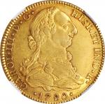 MEXICO. 4 Escudos, 1780-Mo FF. Mexico City Mint. Charles III. NGC AU-55.
