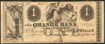 Orange, New Jersey. Orange Bank. September 1, 1846. $1. Very Fine. Remainder.