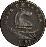 1787 New Jersey Copper. Maris 45-e, W-5245. Rarity-5-. Outlined Shield—Double Struck. VF-20.
