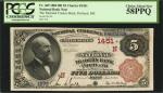Portland, Maine. $5 1882 Brown Back. Fr. 469. The National Traders Bank. Charter #1451. PCGS Choice 