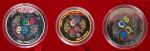 1996年赤道几内亚鼠年纪念金、银、铜镍合金币各一枚，带原包装与证书，编号1648，均FDC（3）